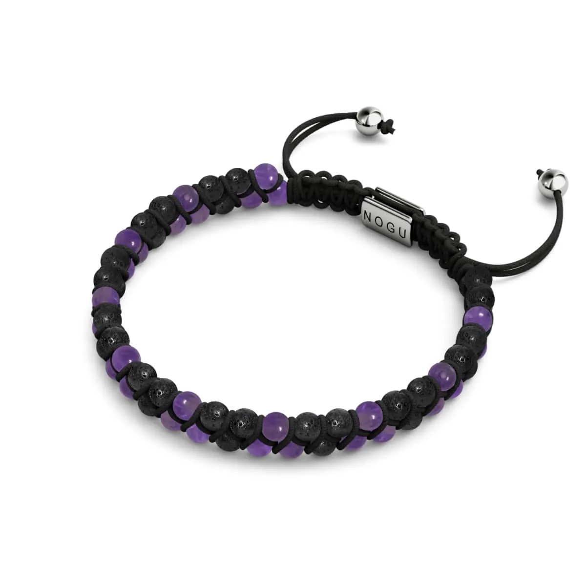 Amethyst x Lavender | Essential Oil Lava Rock Diffuser Bracelet Set