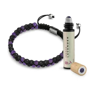 Amethyst x Lavender | Essential Oil Lava Rock Diffuser Bracelet Set