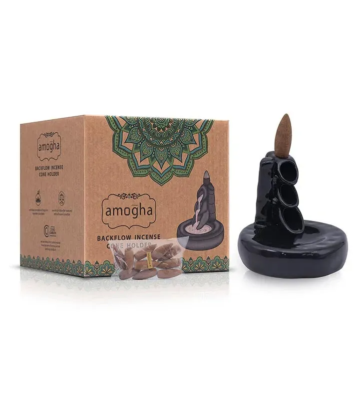 Amogha Backflow Incense Cone Holder | Multiple Designs | 6 x 6 x 5 inches