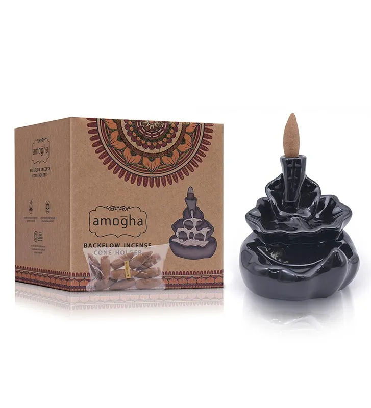 Amogha Backflow Incense Cone Holder | Multiple Designs | 6 x 6 x 5 inches