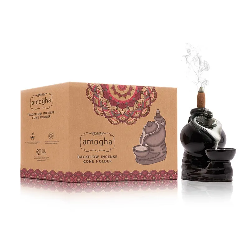 Amogha Backflow Incense Cone Holder | Multiple Designs | 6 x 6 x 5 inches