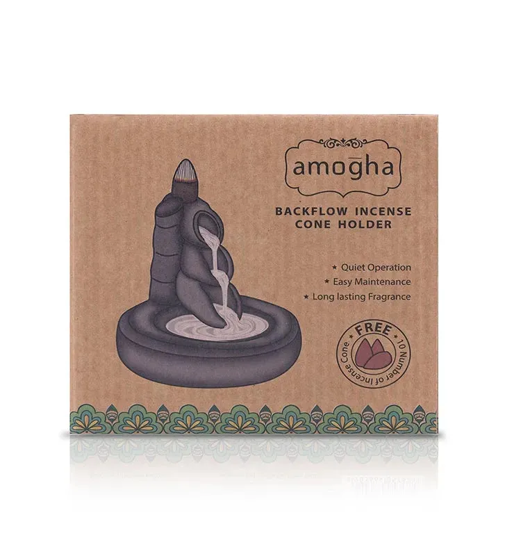 Amogha Backflow Incense Cone Holder | Multiple Designs | 6 x 6 x 5 inches