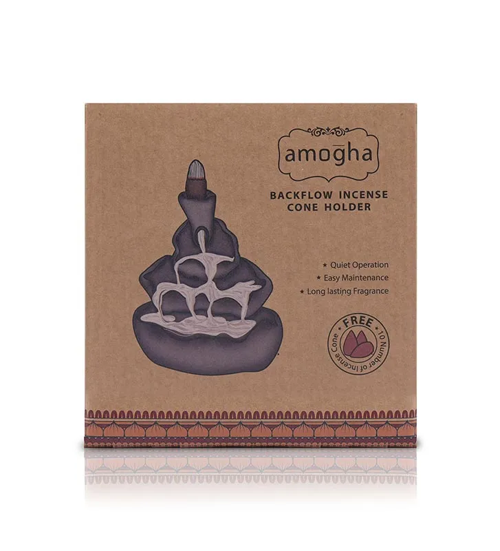 Amogha Backflow Incense Cone Holder | Multiple Designs | 6 x 6 x 5 inches