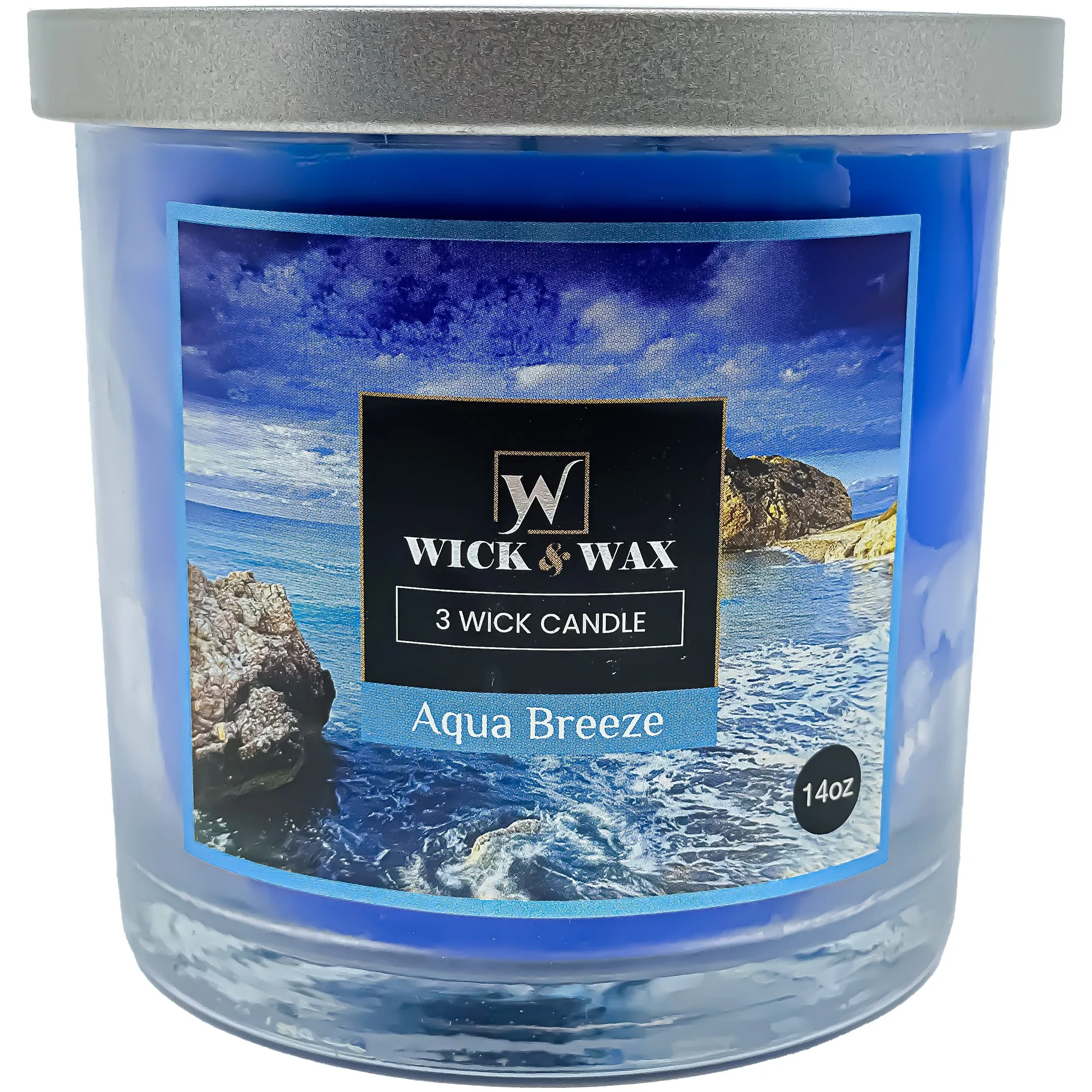 Aqua Breeze Scented Jar Candle (3-wick) - 14oz.