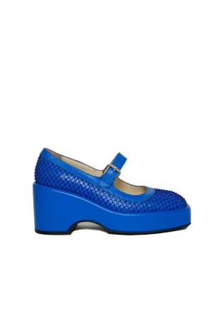 BLUE MARY JANE PLATFORM WITH GEMS