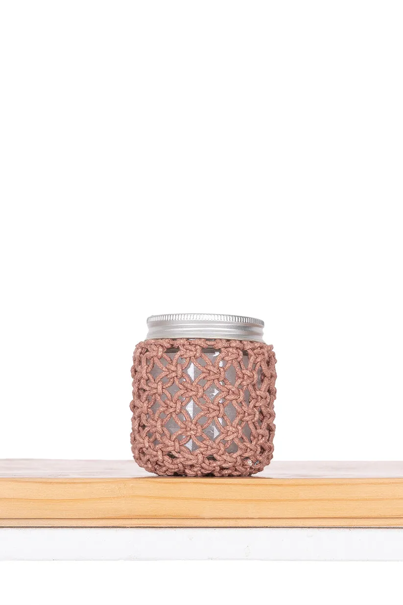 Classic Rose Hand-Knotted Candle Jar