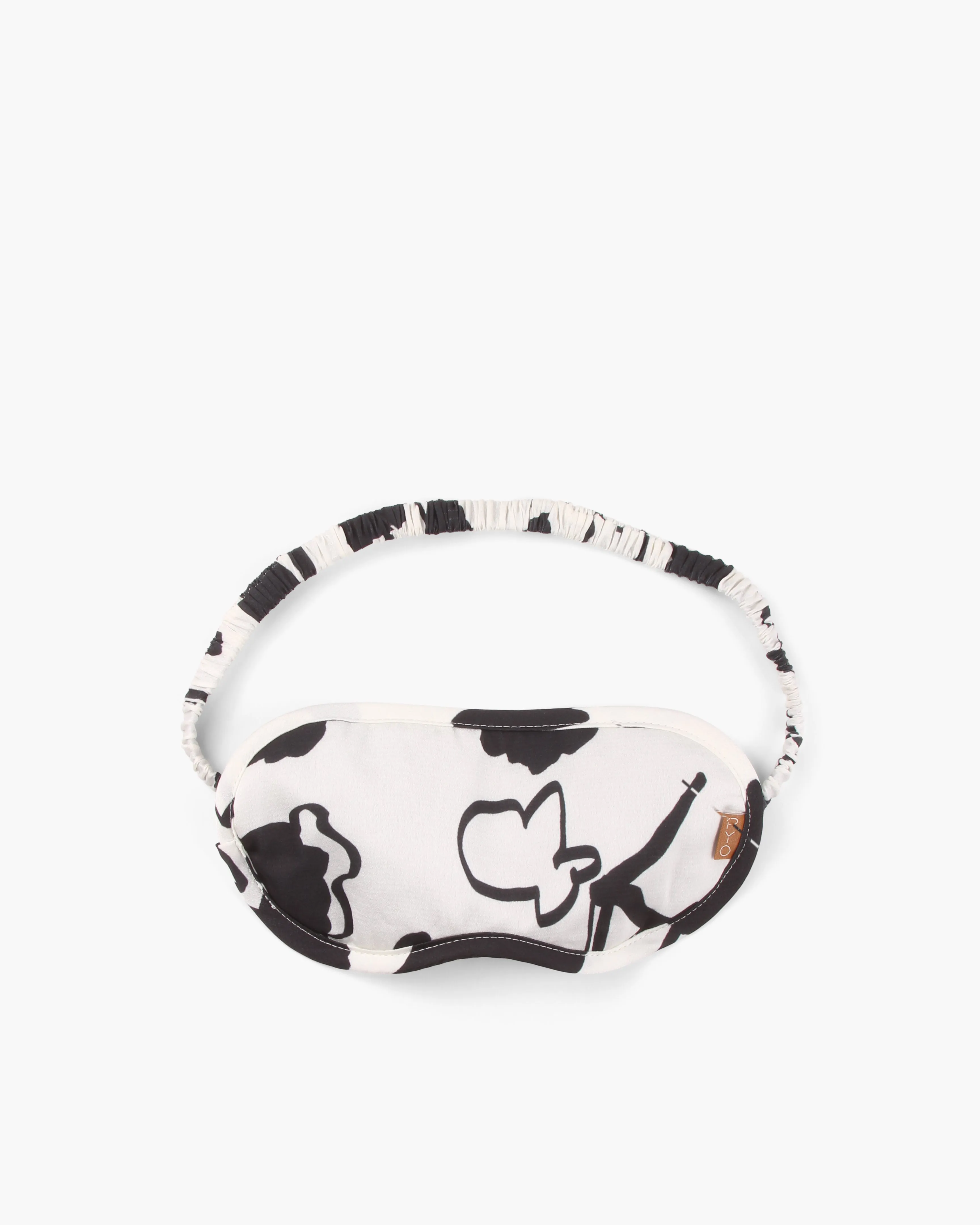 Eye Mask Crepe Print Black   White