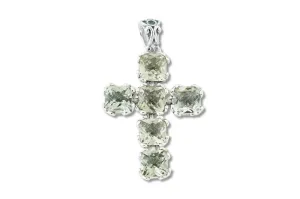 Glow Cross Pendant- Green Amethyst