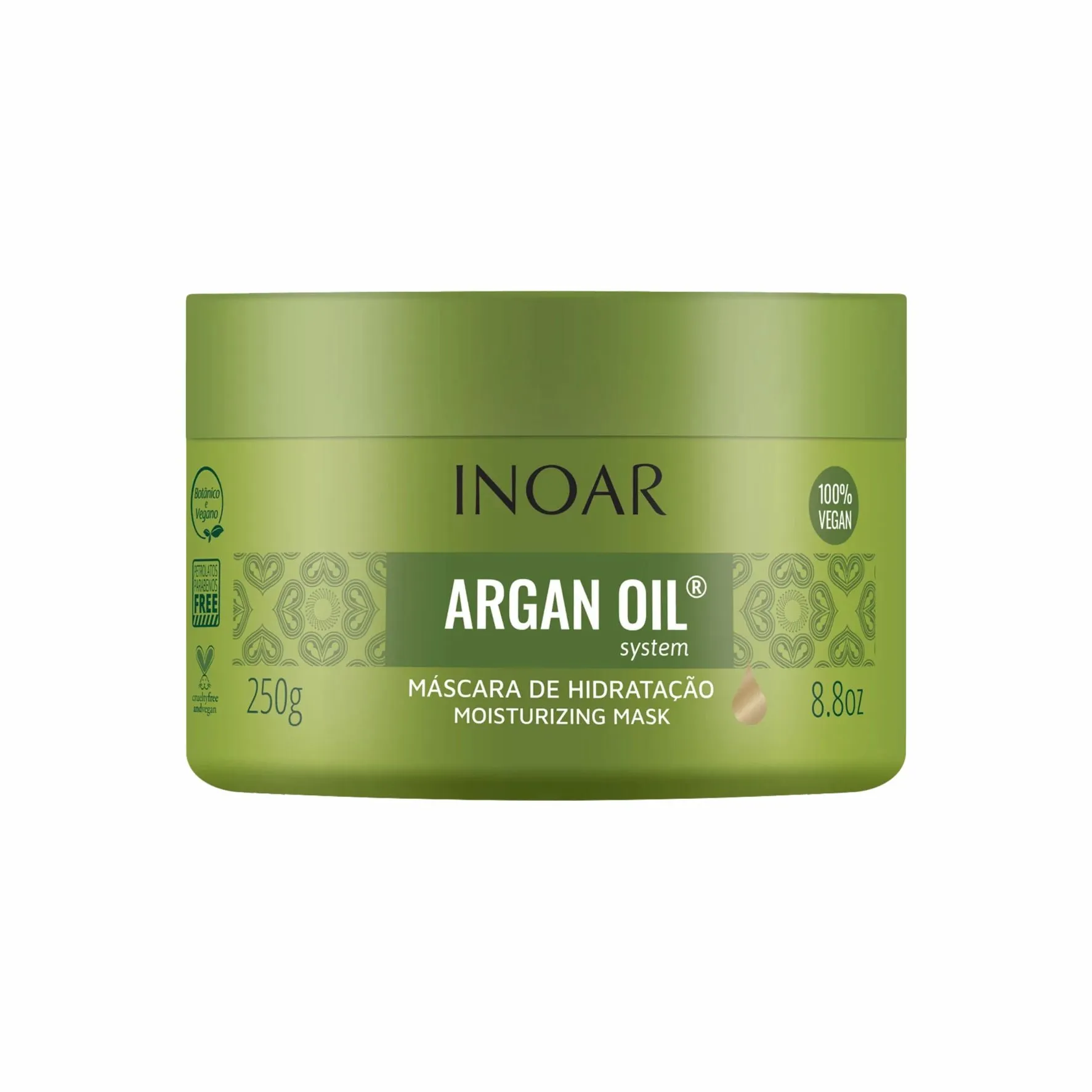 Inoar Argan Oil System Hair Mask Luxury Deep Conditioning for All Hair Types 250G/8.8Oz.