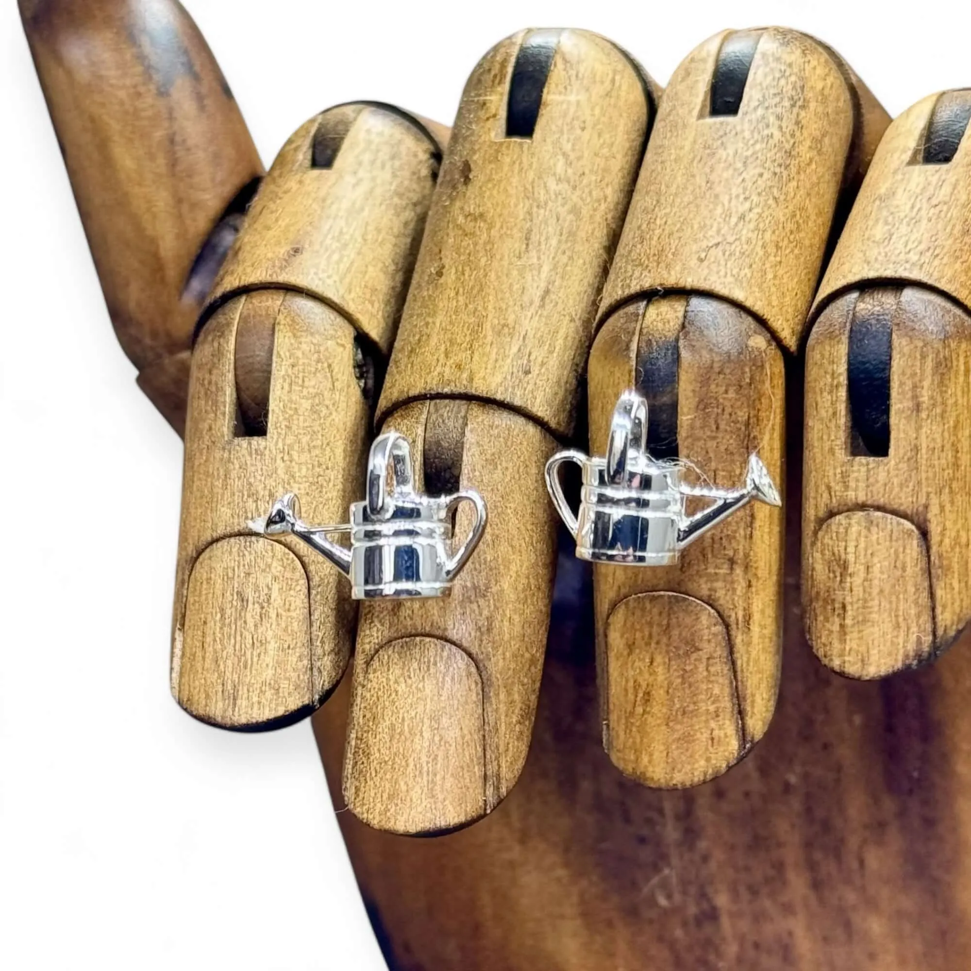 Love My Garden - Sterling Silver Watering Can Stud Earrings.