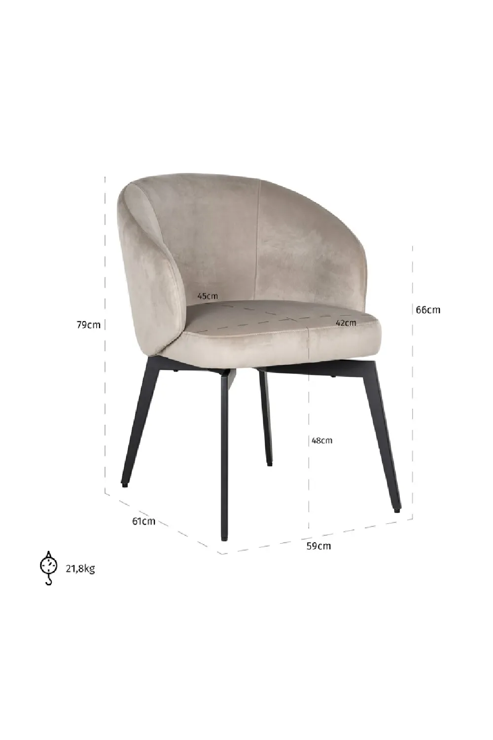 Modern Curved Dining Chair | OROA Amphara