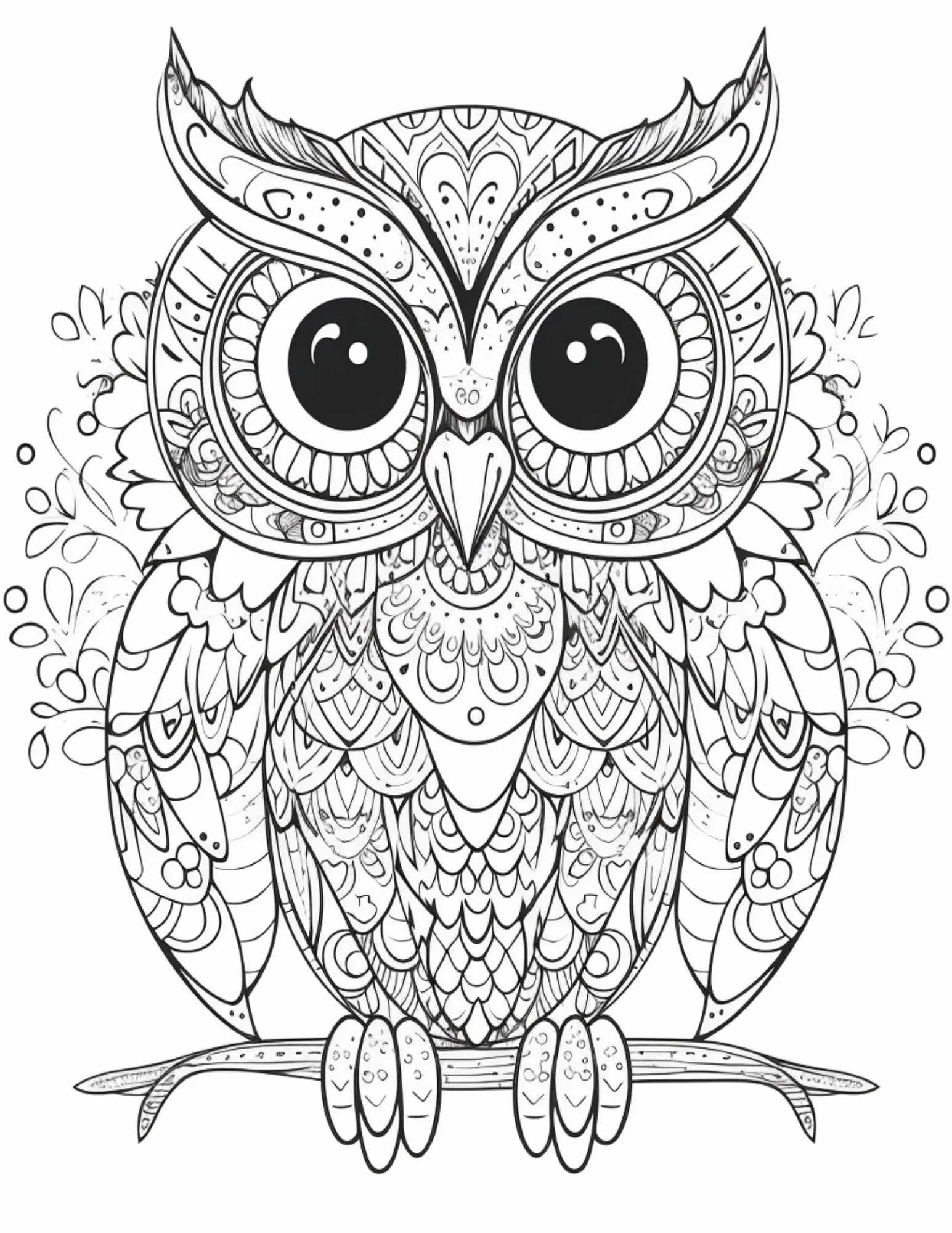 Printable (Digital) Owl Coloring Pages: WhimsyOwls Coloring Collection