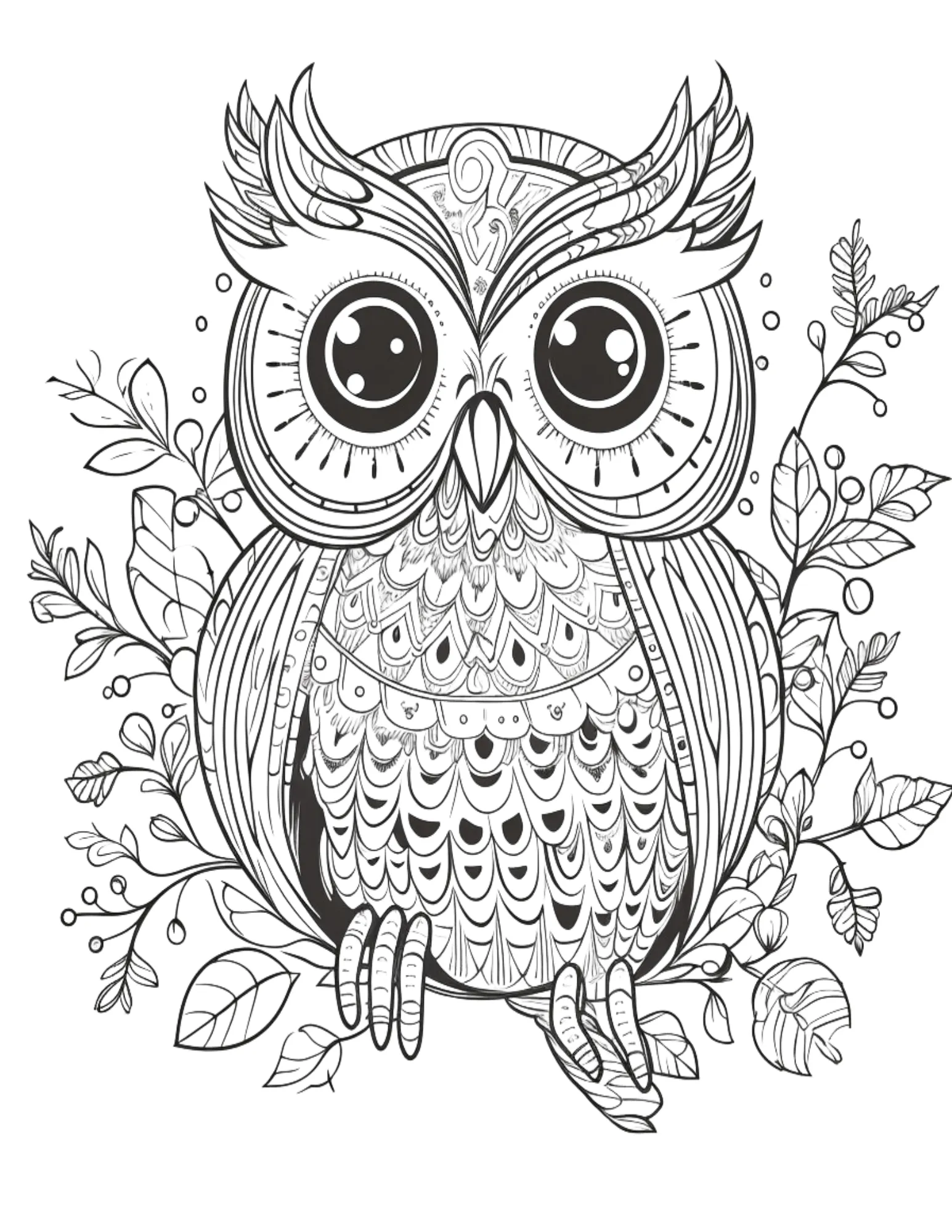 Printable (Digital) Owl Coloring Pages: WhimsyOwls Coloring Collection