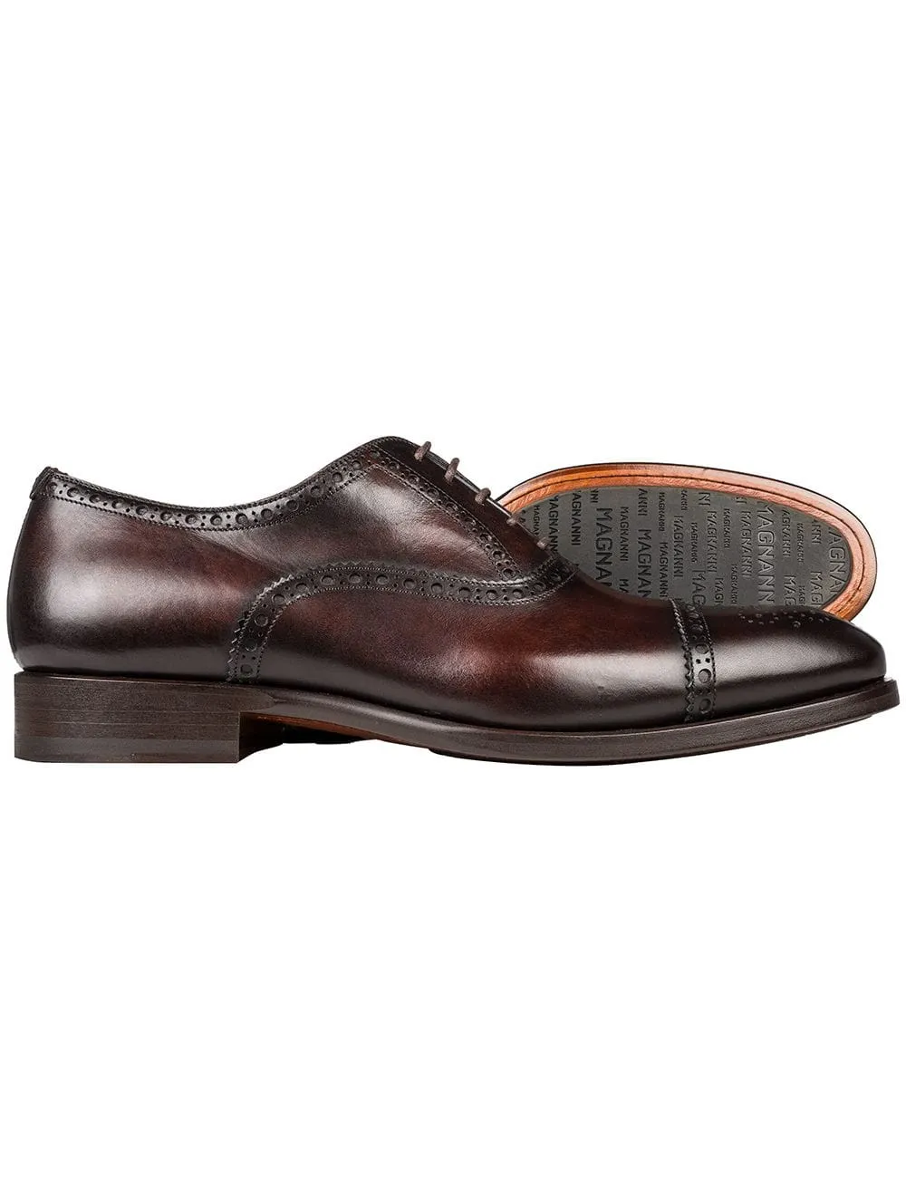 Quarter Brogue Top Cap Shoes Marron