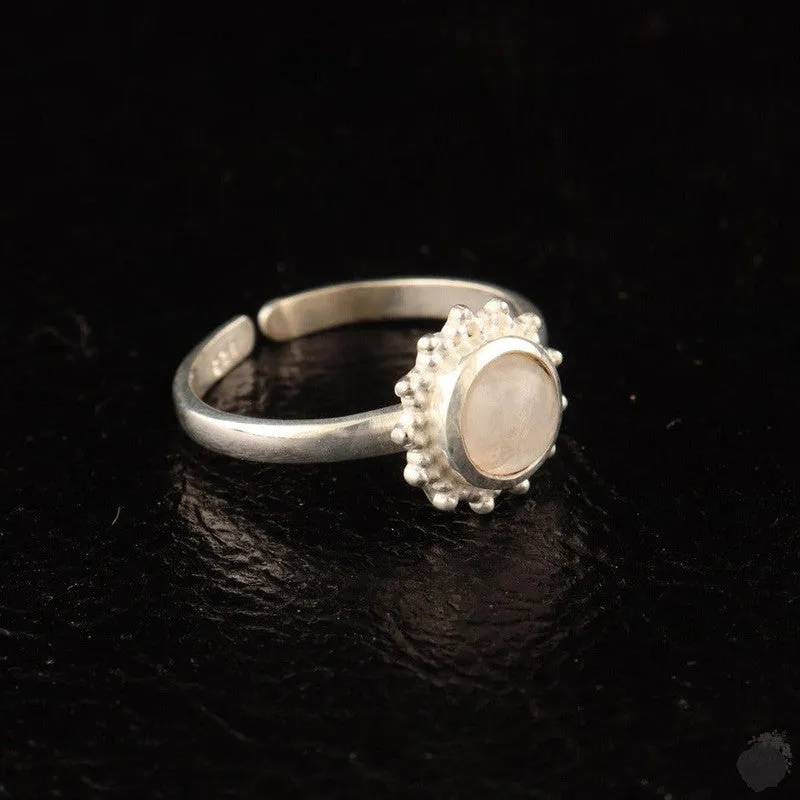 Round Gemstone sterling silver Ring