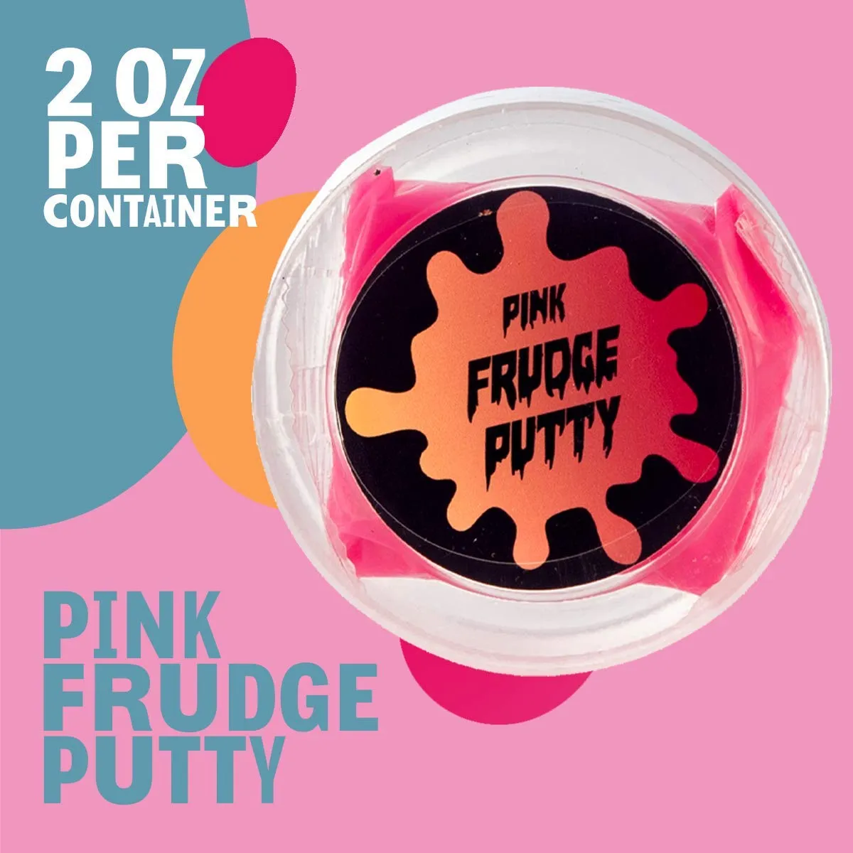 Squeeze Craft 6 Pack Pink Glow in the Dark Frudge Putty - 2 oz. Per Container, Neon Sludgy