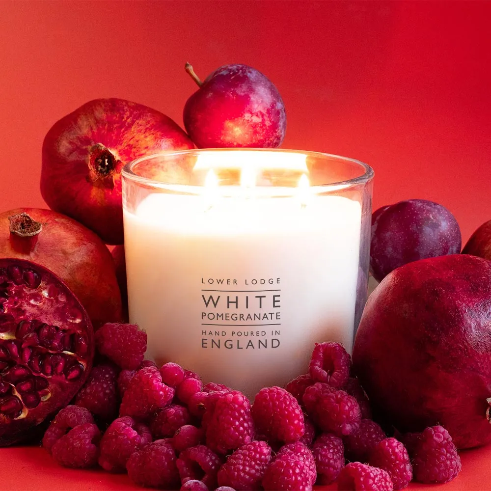 White Pomegranate Deluxe Scented Candle