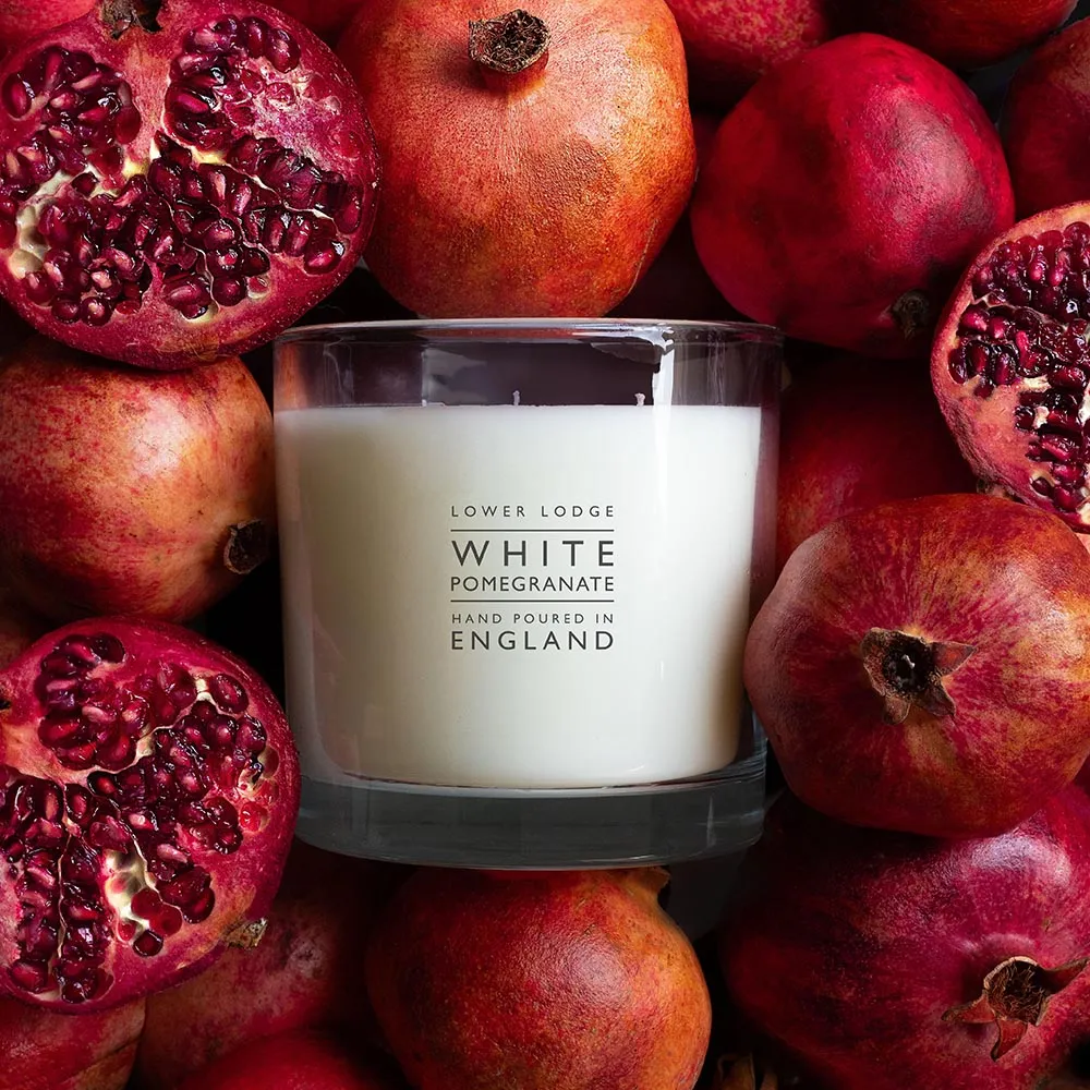 White Pomegranate Deluxe Scented Candle