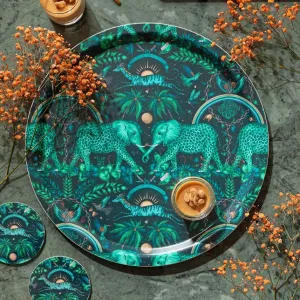 Zambezi Tray - Teal - Diameter 39cm