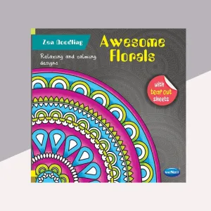 Zen Doodling Awesome Florals Mandala Colouring Book with Tear out Sheets ( Pack of 1 )